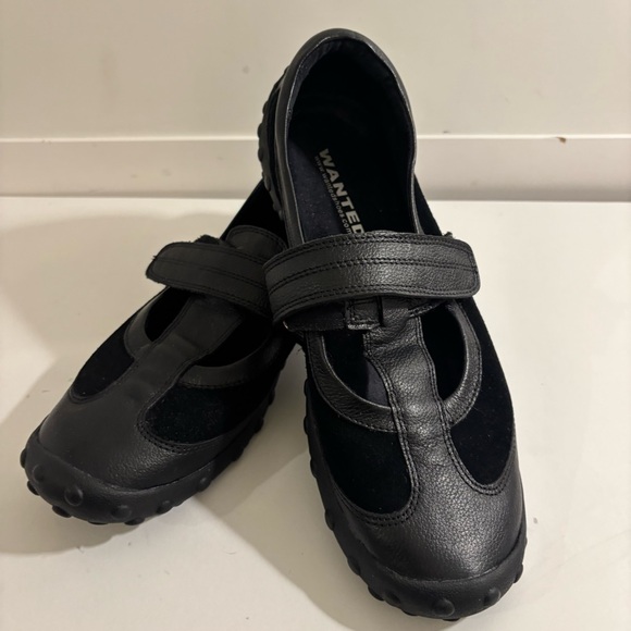 Wanted Leather Preppy Grunge Suede Black Strap Mary Jane Shoes Size 8.5 - Picture 5 of 10